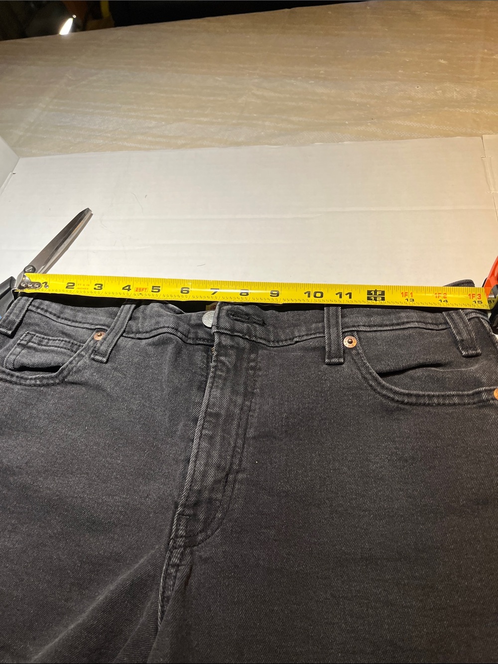 Levi's Black Frayed Hem High-Rise Denim Shorts - Picture 4 of 8